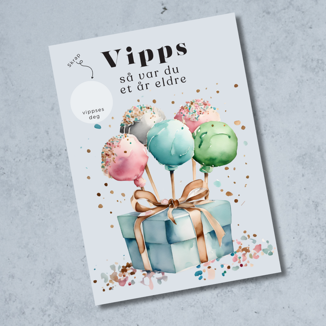 3pk Vipps Skrapekort - Cakepops