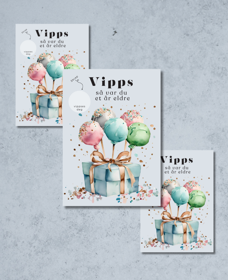 3pk Vipps Skrapekort - Cakepops