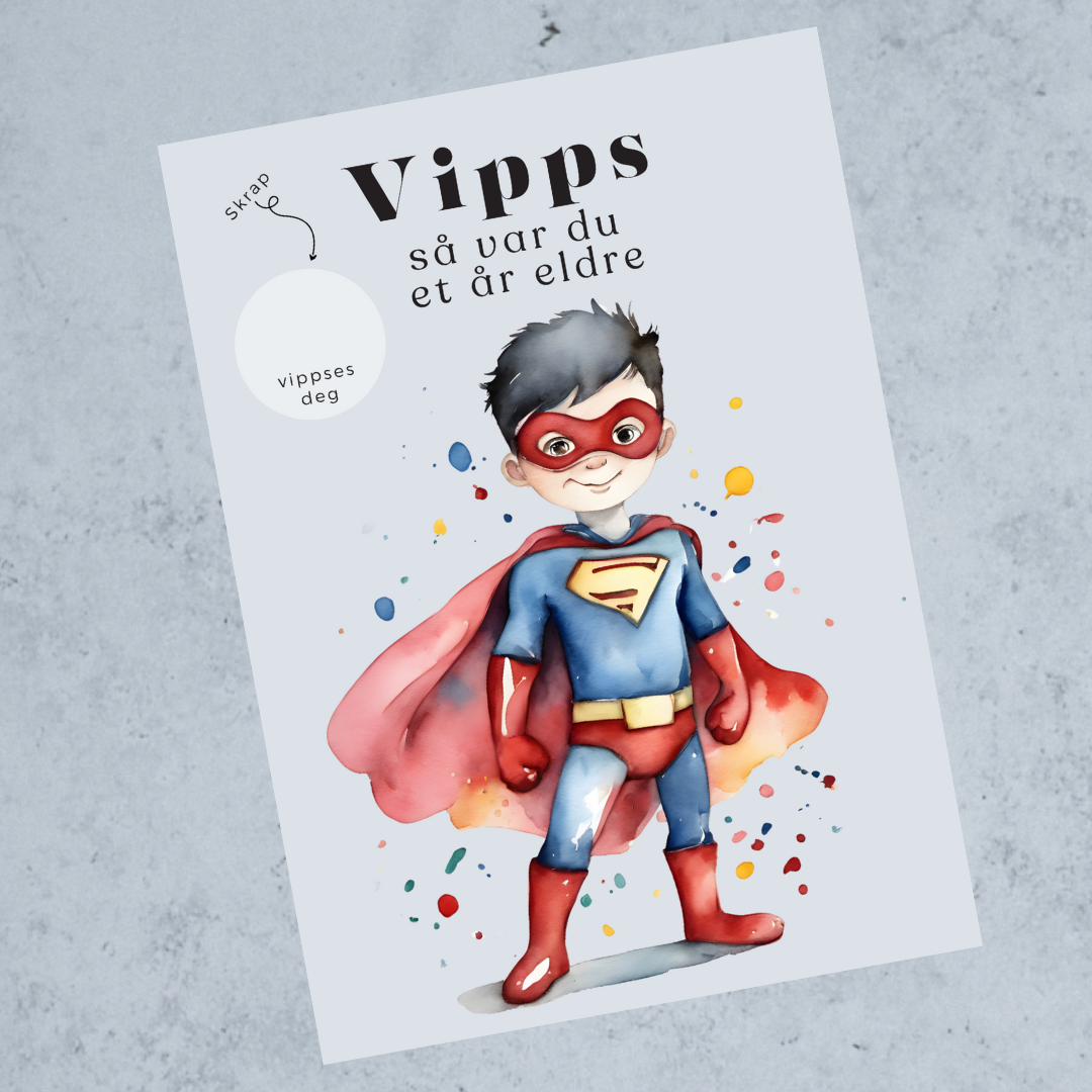Vipps Bursdagskort - Superhero