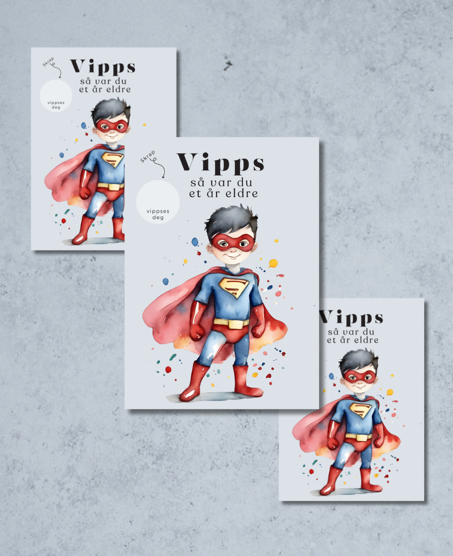 3pk Vipps Skrapekort - Superhero