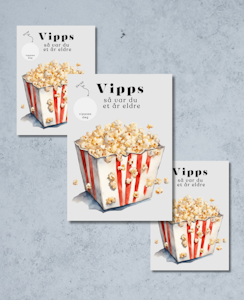 3pk Vipps Skrapekort - Popcorn