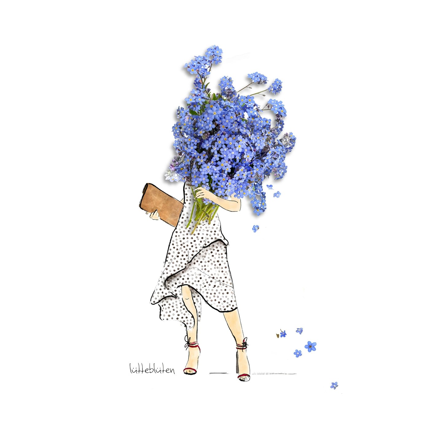 Lütteblüten kort - Forget me not