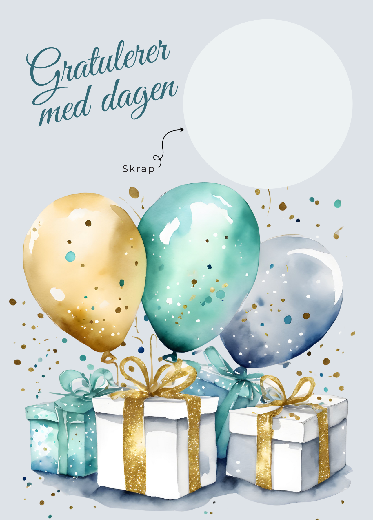 3pk Bursdag Skrapekort