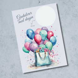 Bursdag Skrapekort - Ballonger