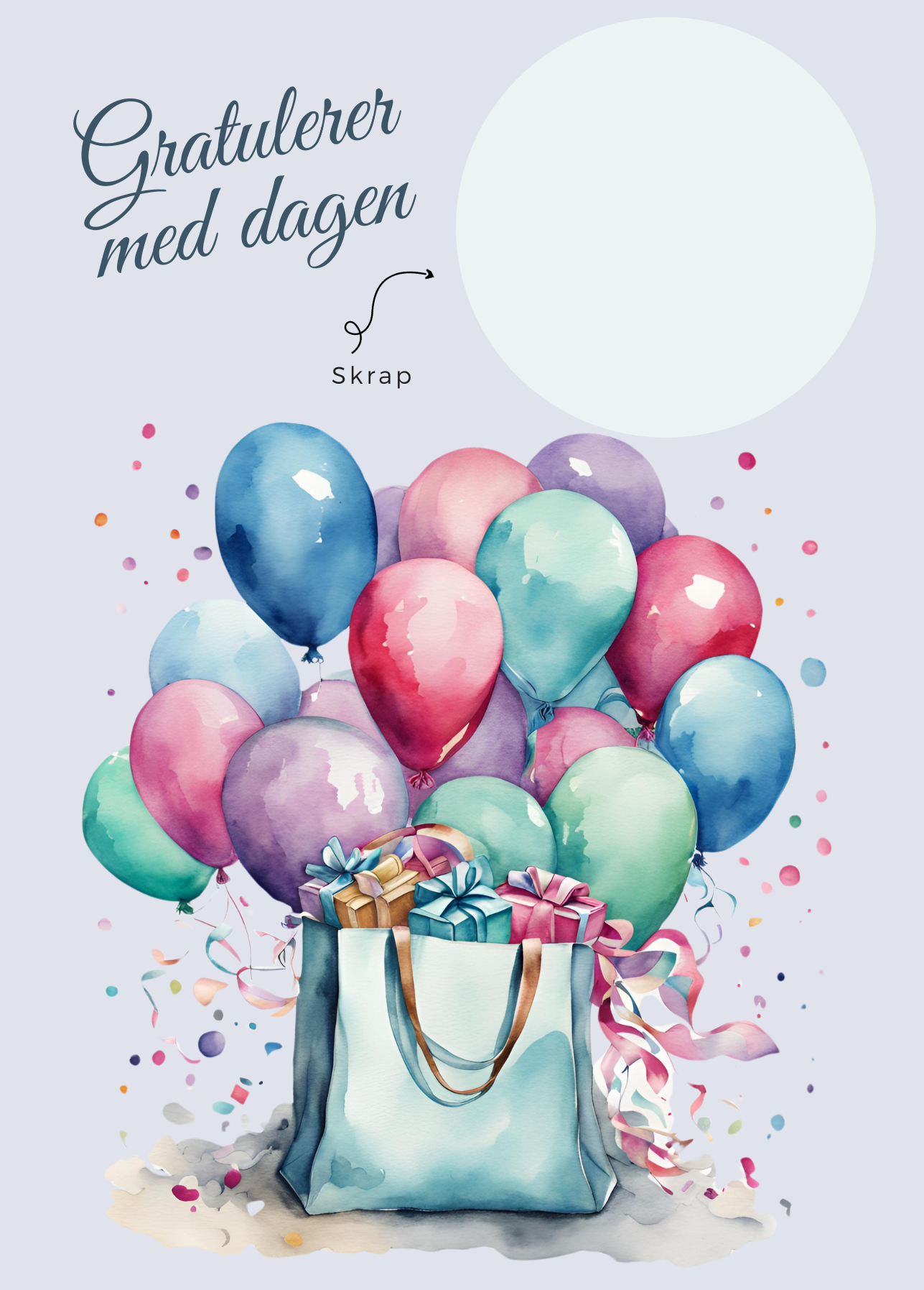 Bursdag Skrapekort - Ballonger