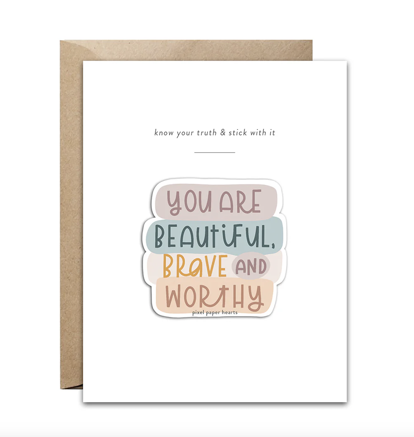 Pixel Paper Heart Sticker Card - You Are