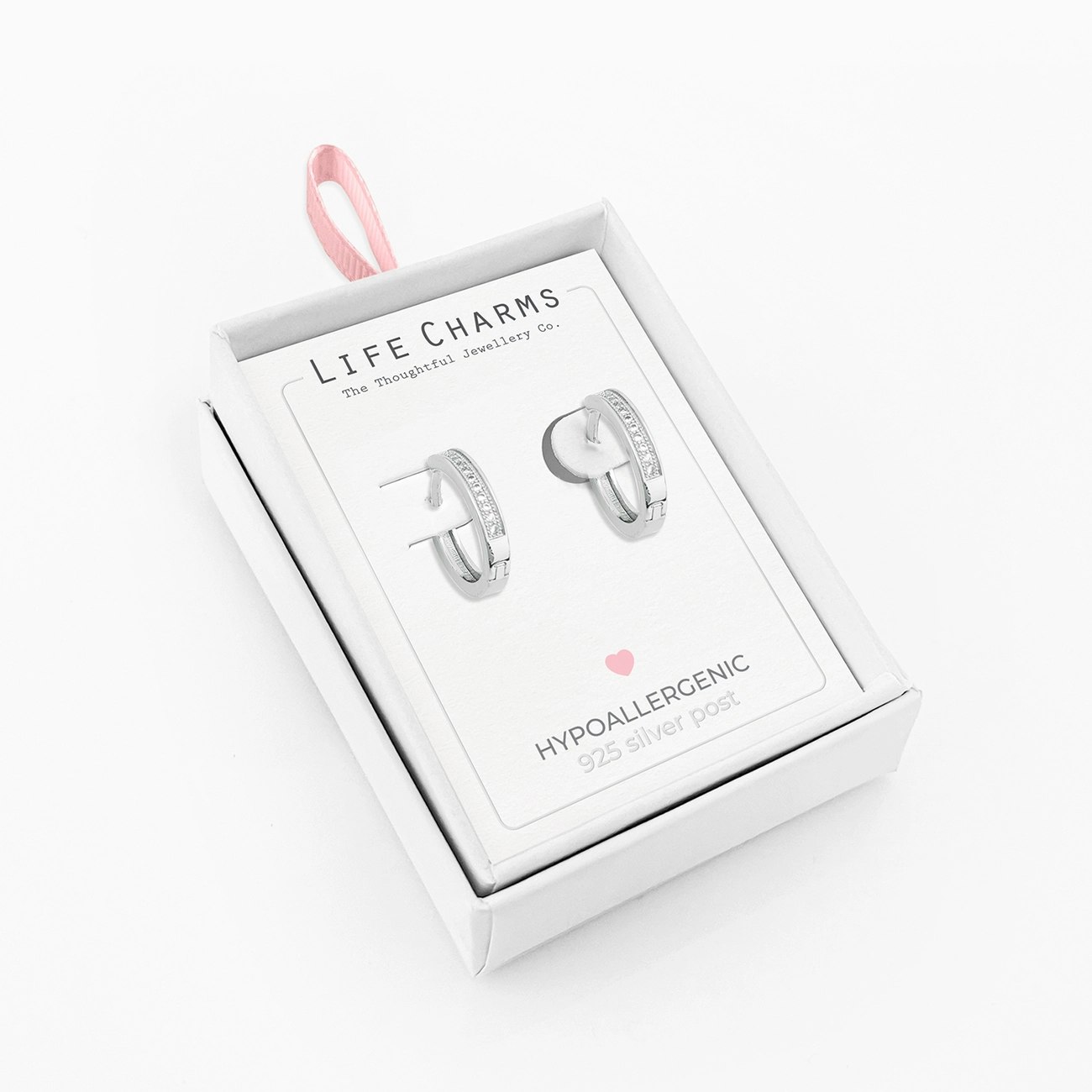 Life Charms - Circle Silver hoops