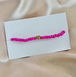 Glass Beads Stretch Bracelet - Pink