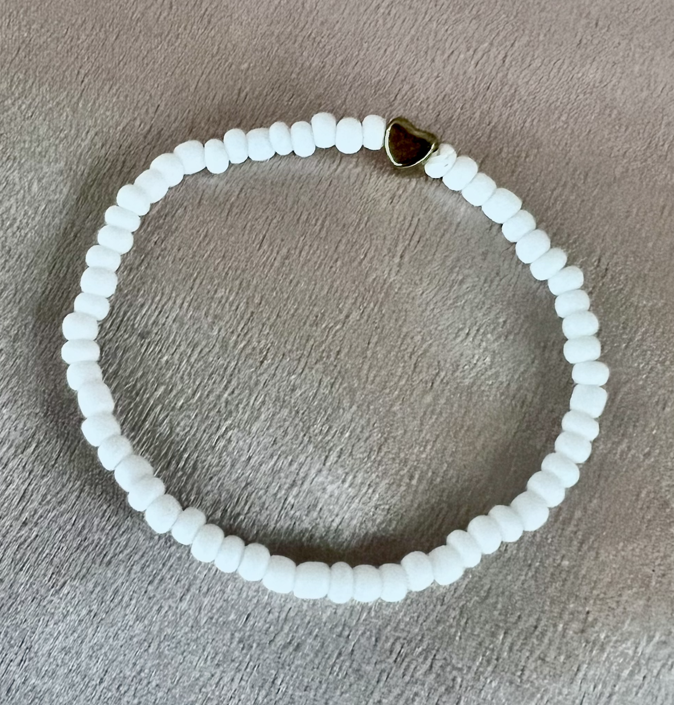 Glass Beads Stretch Bracelet - Hvit