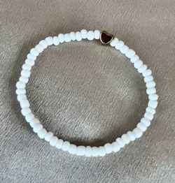 Glass Beads Stretch Bracelet - Hvit