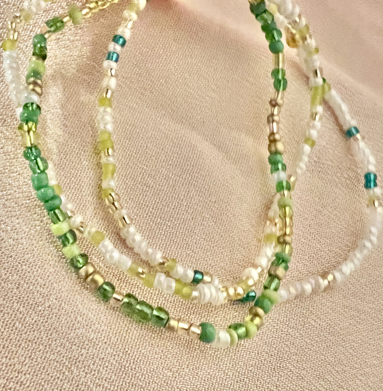 3pk Glass Beads Stretch Bracelet