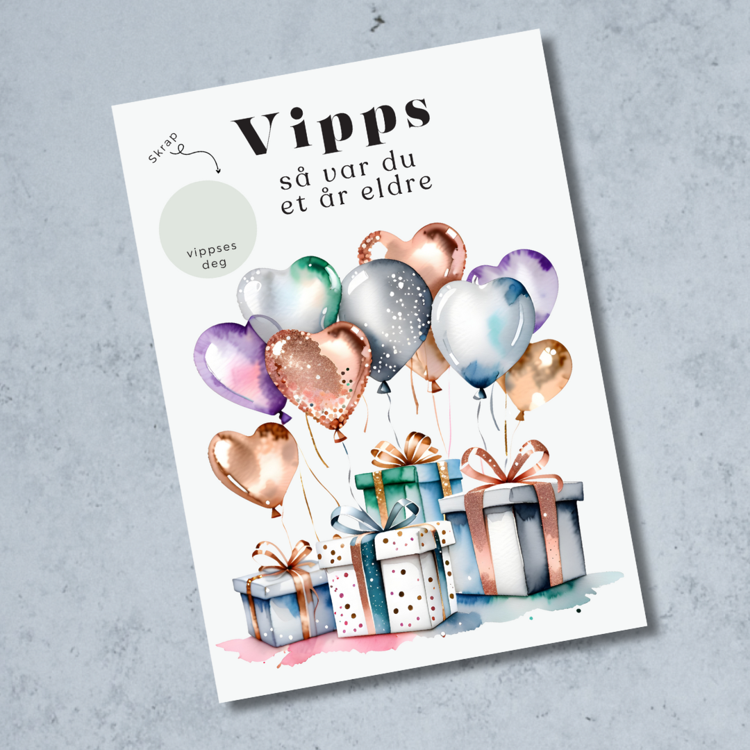 Vipps Bursdagskort - Gaver & Ballonger