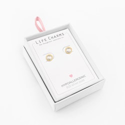 ´Life Charms - Crystal Gullbelagte Øredobber