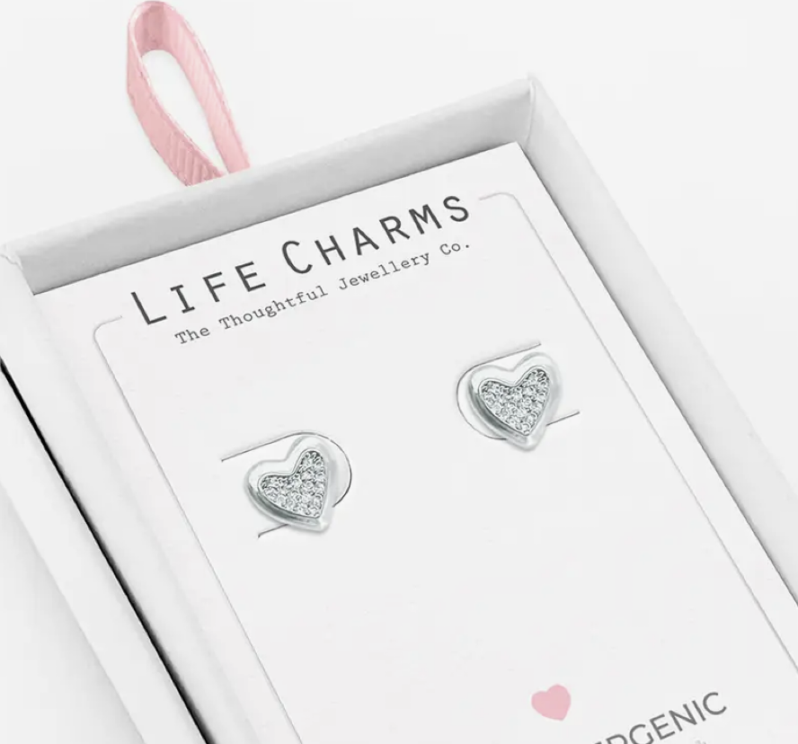 Life Charms - Hjerte Sølv øredobber