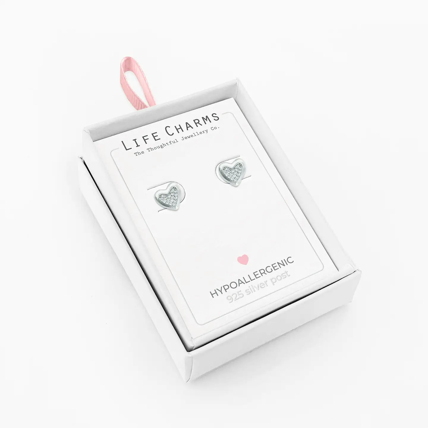 Life Charms - Hjerte Sølv øredobber