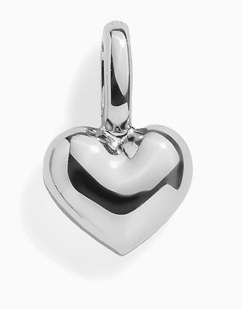 Puffy Heart Silver Charm