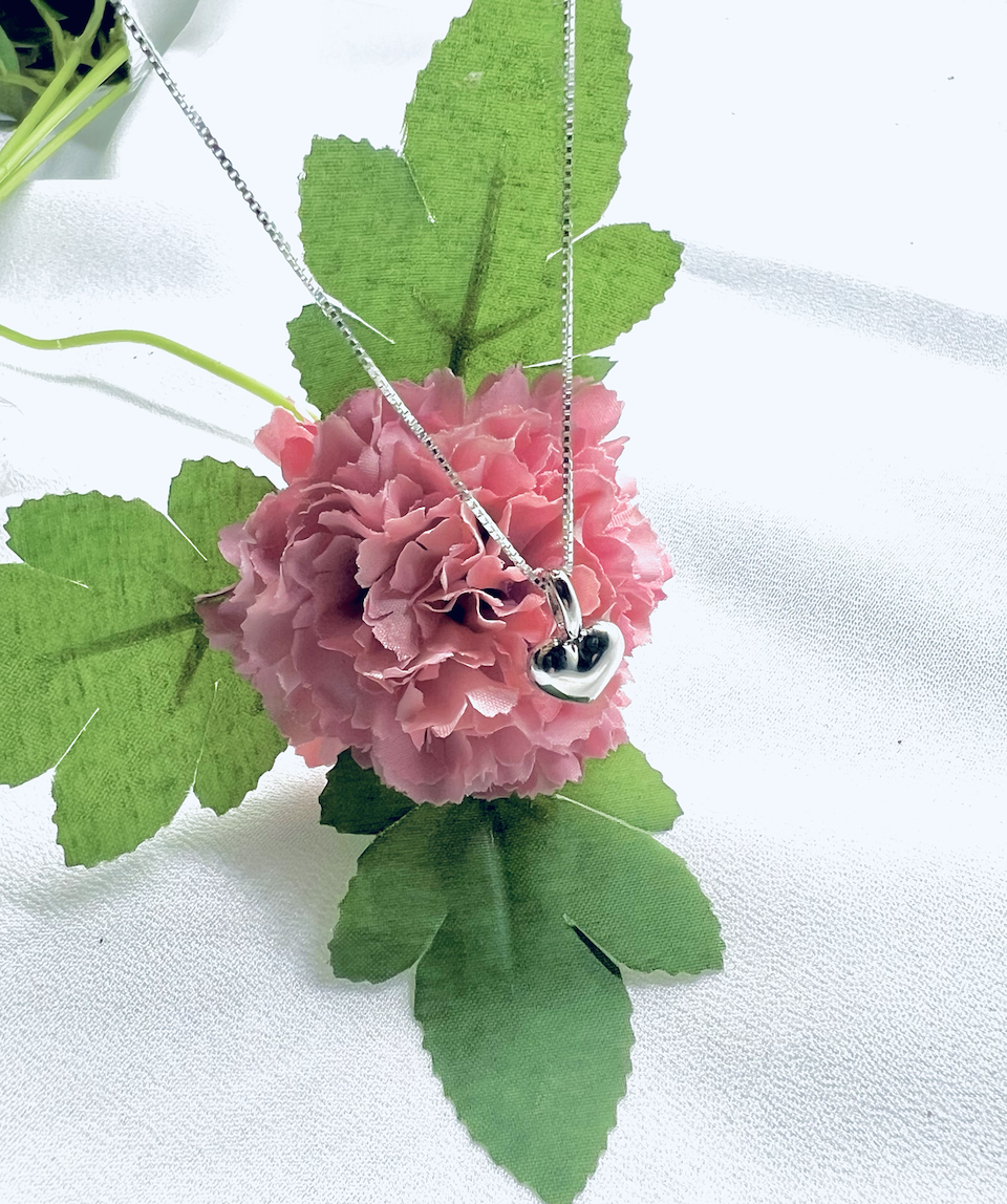 Sølvekjede - Puffed Heart