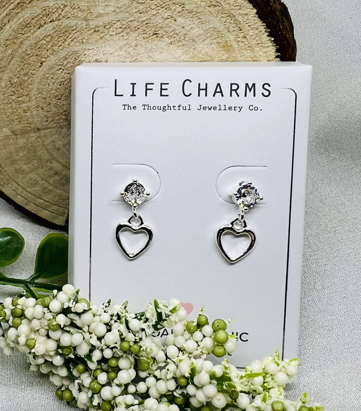 Life Charms - Hjerte Sølv øredobber