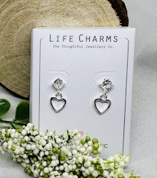 Life Charms - Hjerte Sølv øredobber