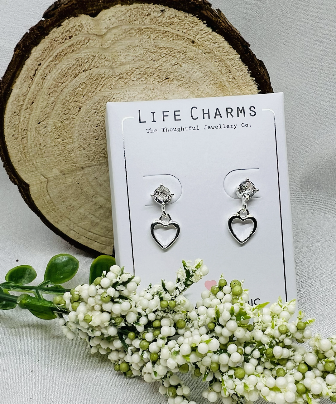 Life Charms - Hjerte Sølv øredobber