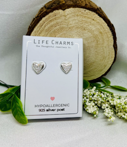 Life Charms - Hjerte Sølv øredobber