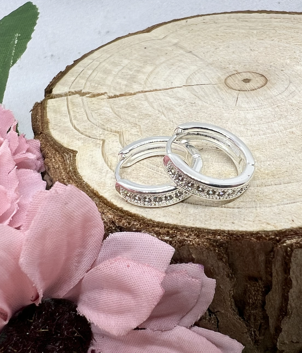 Life Charms - Circle Silver hoops