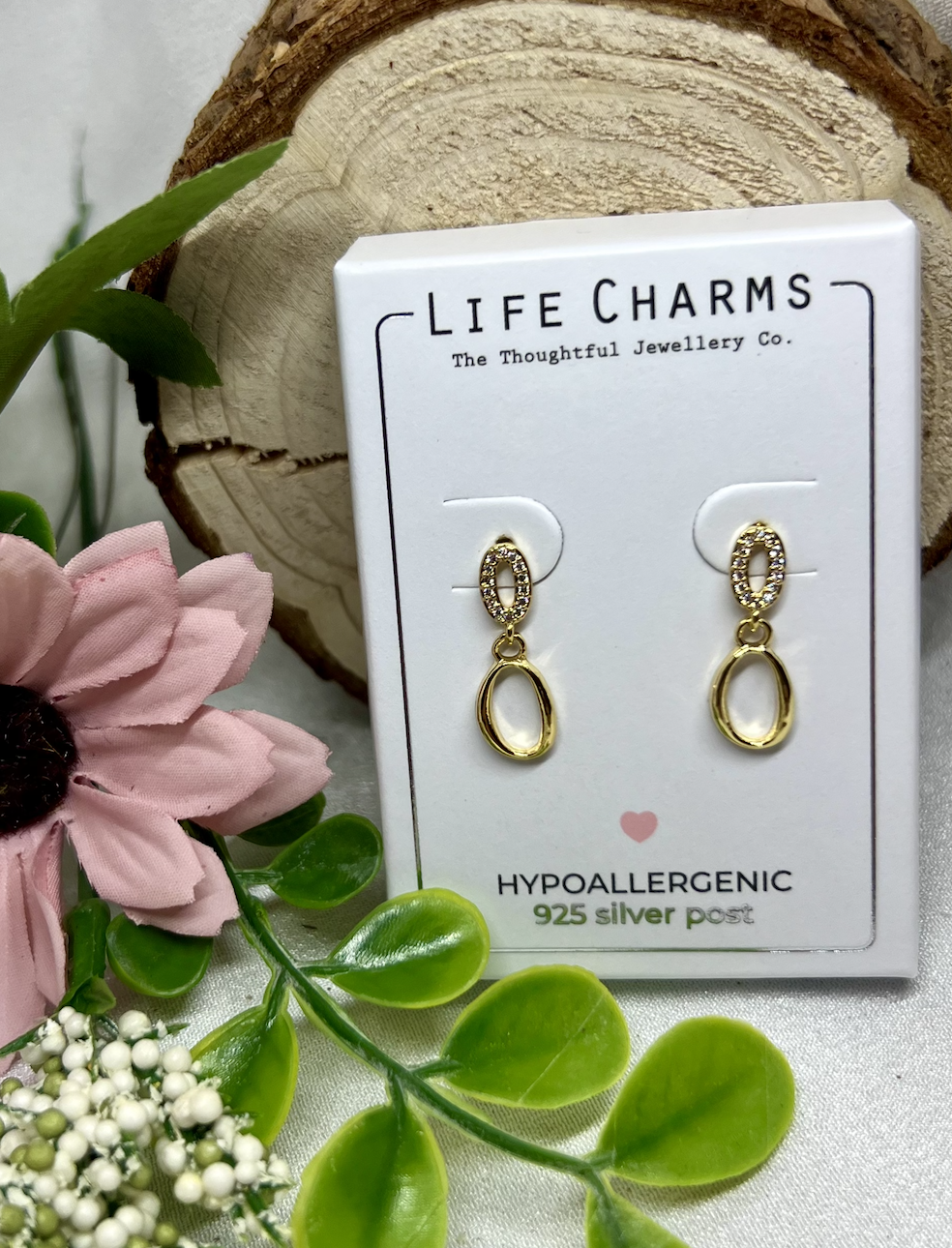 Life Charms - Gullbelagte Øredobber