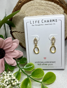 Life Charms - Gullbelagte Øredobber