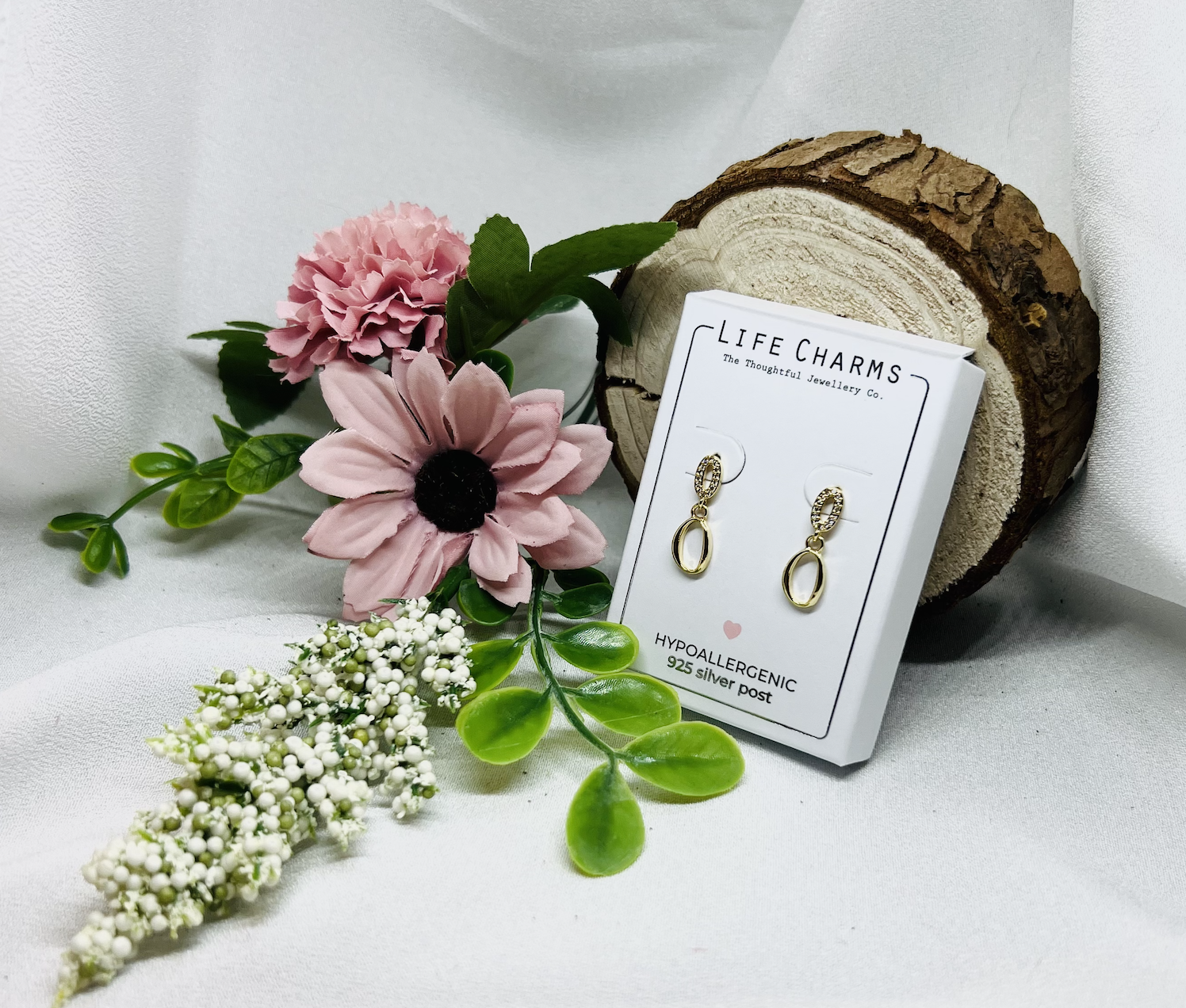 Life Charms - Gullbelagte Øredobber