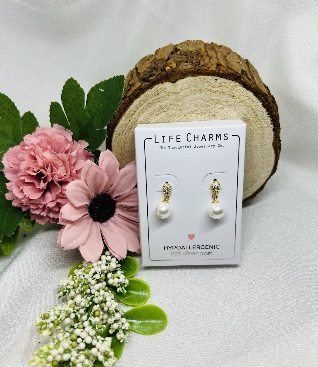 Life Charms - Pearl Drop Øredobber