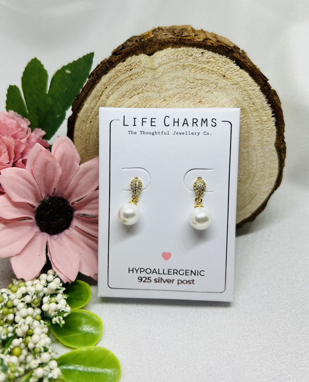 Life Charms - Pearl Drop Øredobber