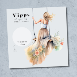 Vipps Konfirmasjonskort  - Jenta på huska