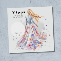 Vipps Konfirmasjonskort  - Blomsterkjole