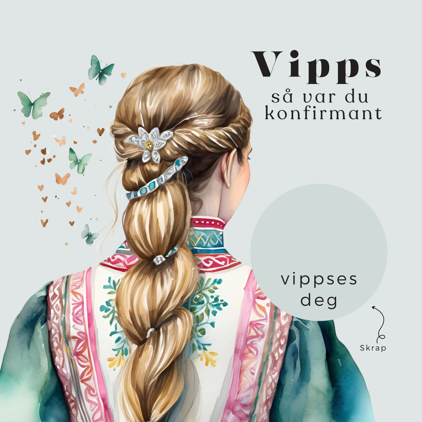 Vipps Konfirmasjonskort  - Festdrakt
