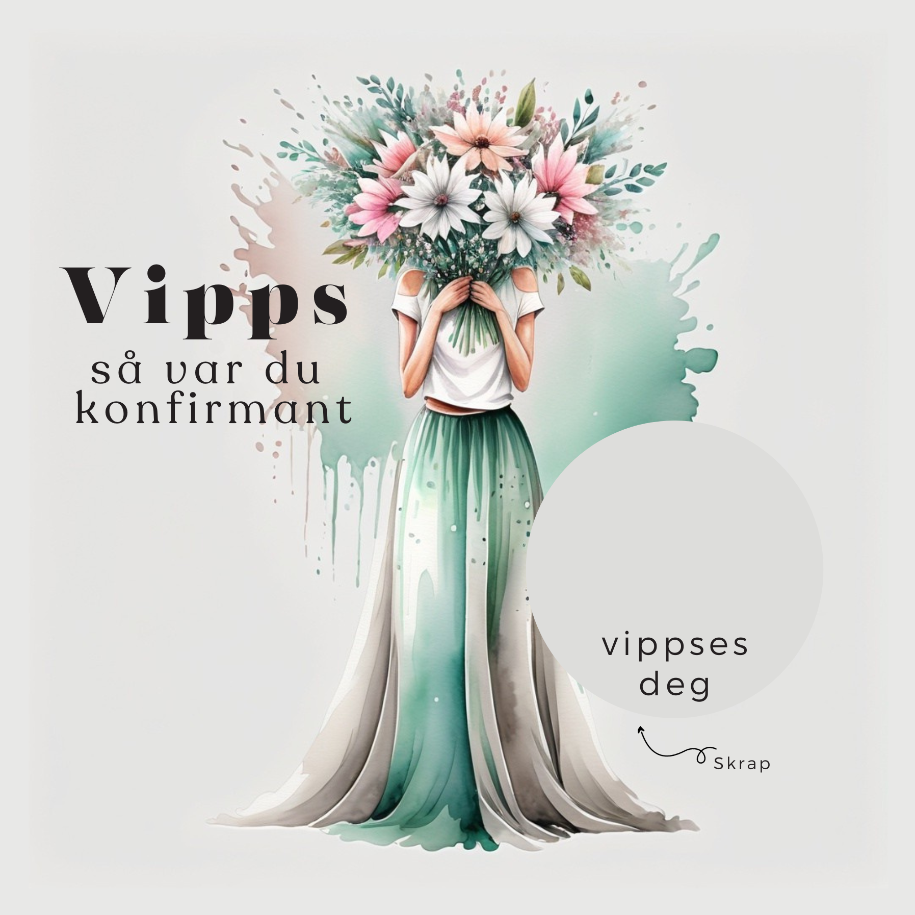 Vipps Konfirmasjonskort  - Flowergirl