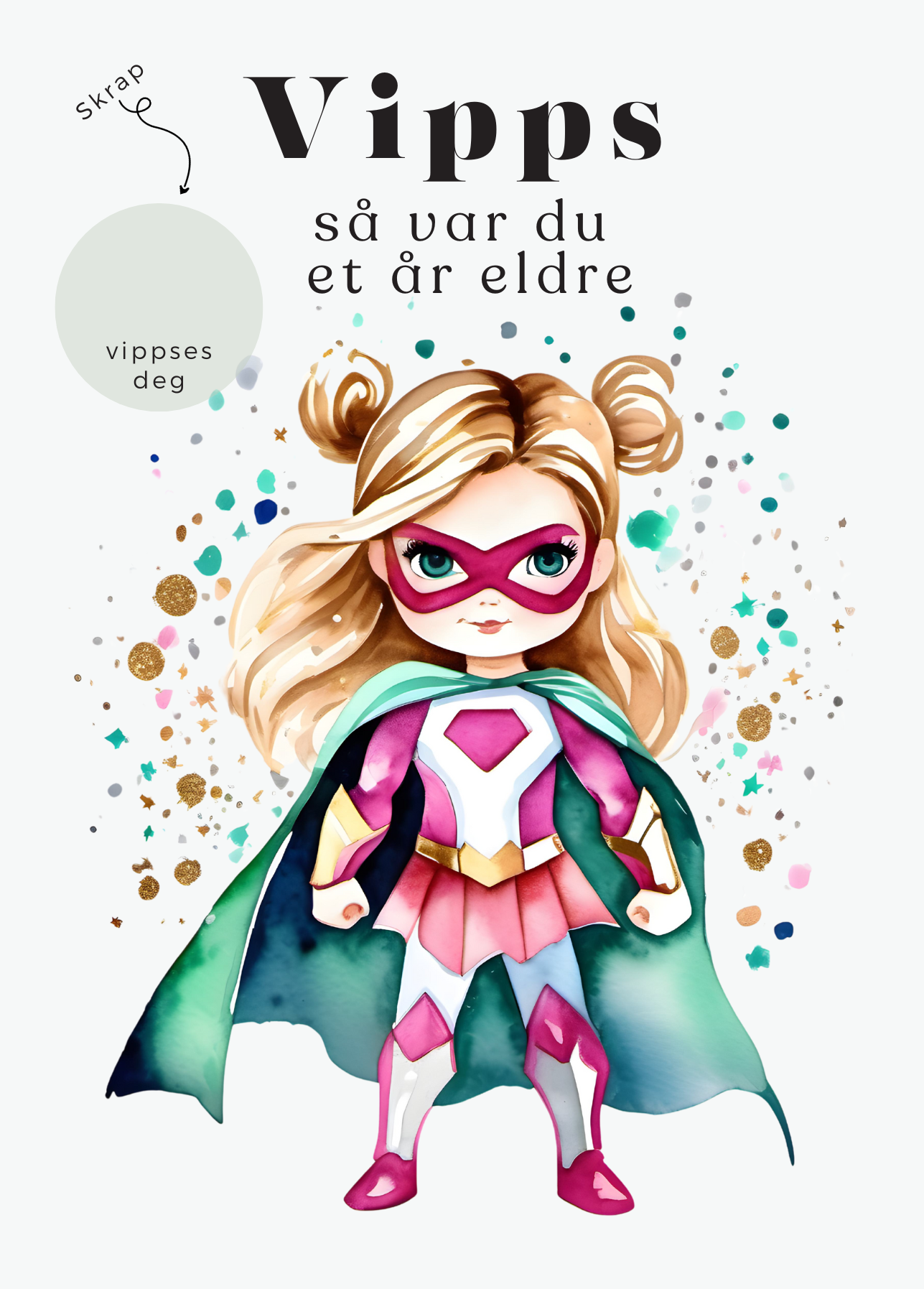 3pk Vipps Skrapekort - Super Girl