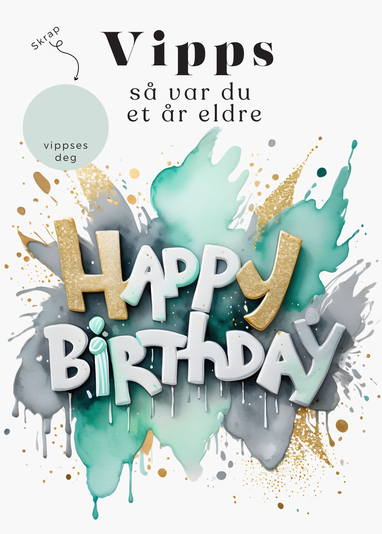 3pk Vipps Skrapekort - Happy Birthday