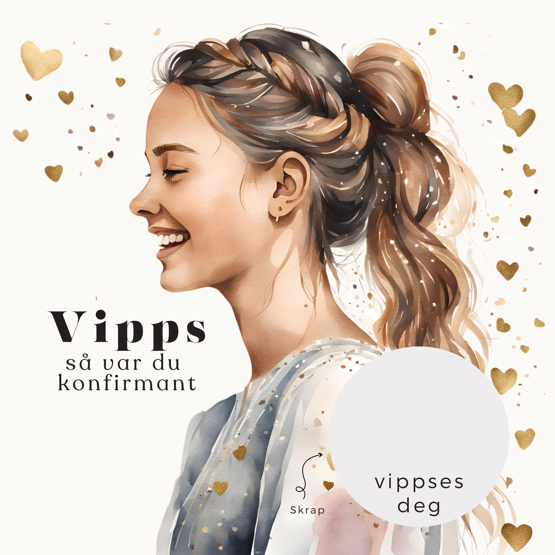 Vipps Konfirmasjonskort  - Hjertejente