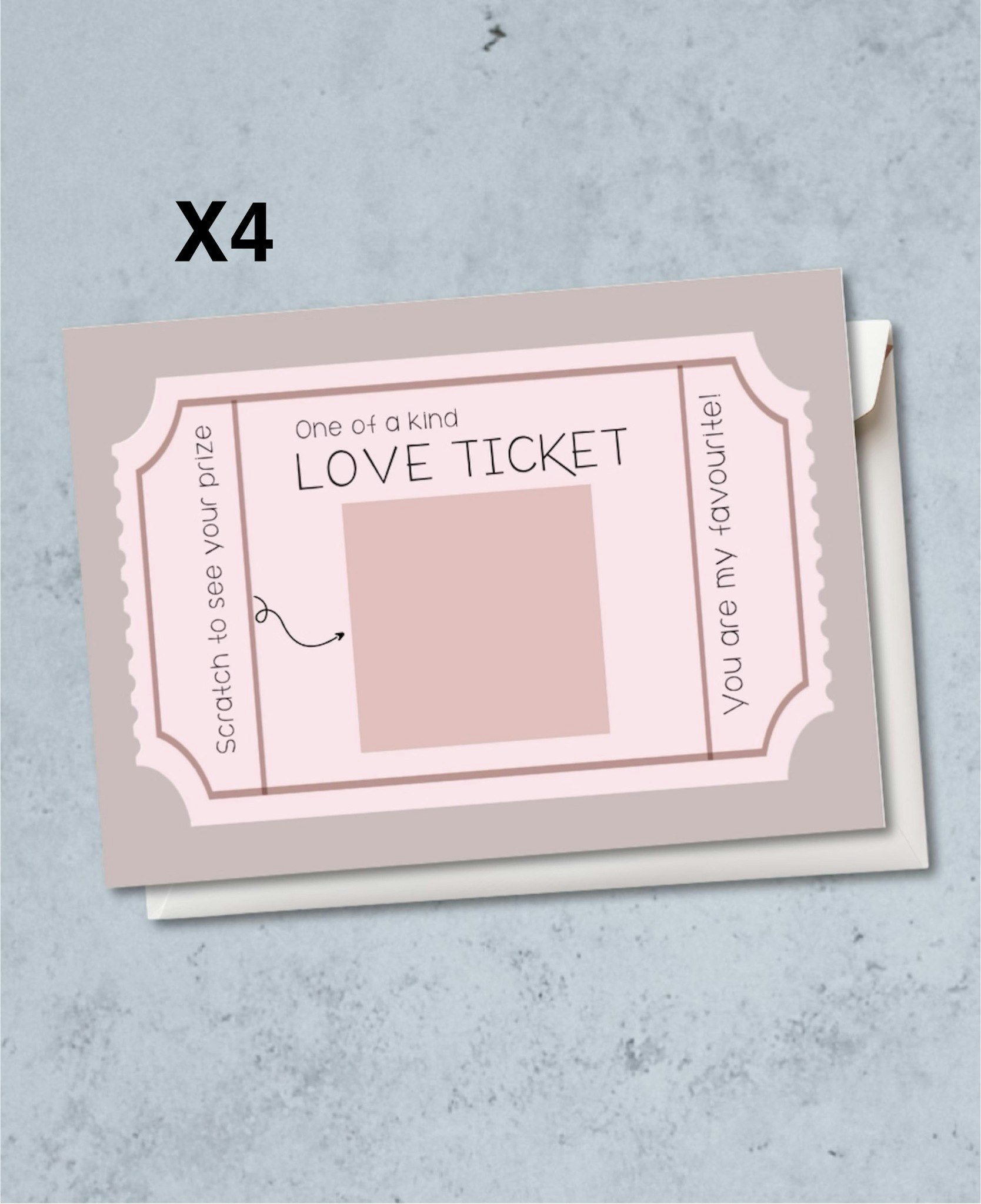 Raus Hverdag - 4pk  Love Ticket Skrapekort