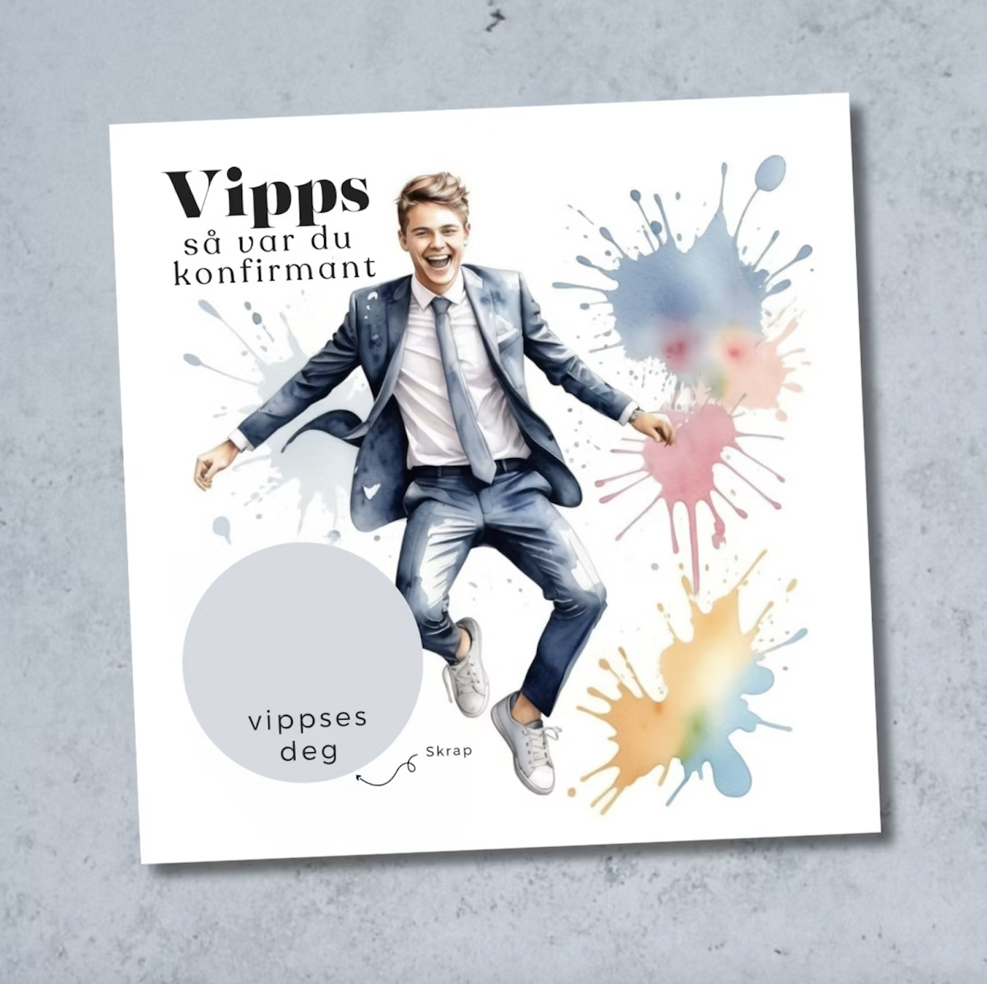 4pk Vipps Konfirmasjonskort - Gutt