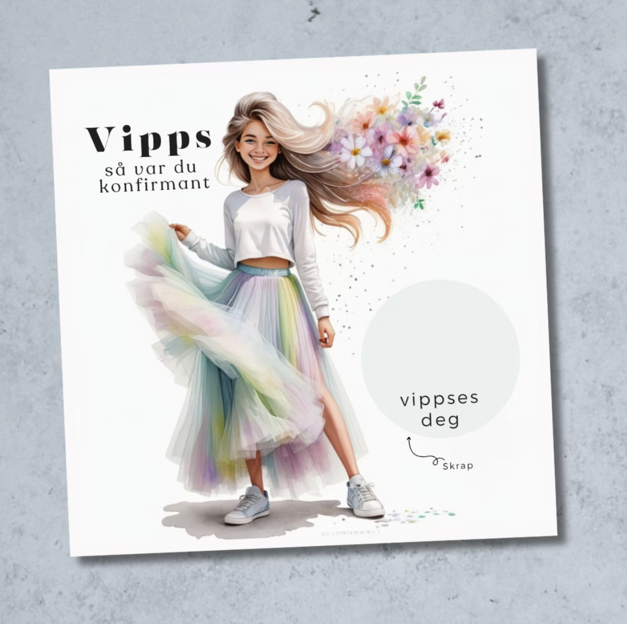 4pk Vipps Konfirmasjonskort - Jente
