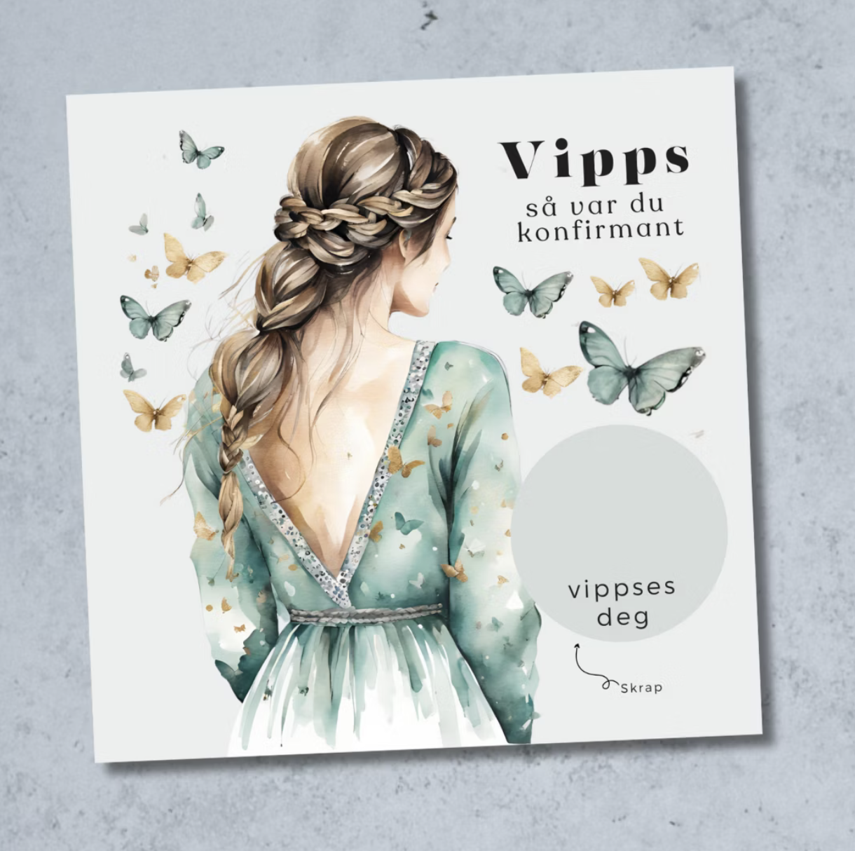 4pk Vipps Konfirmasjonskort - Jente