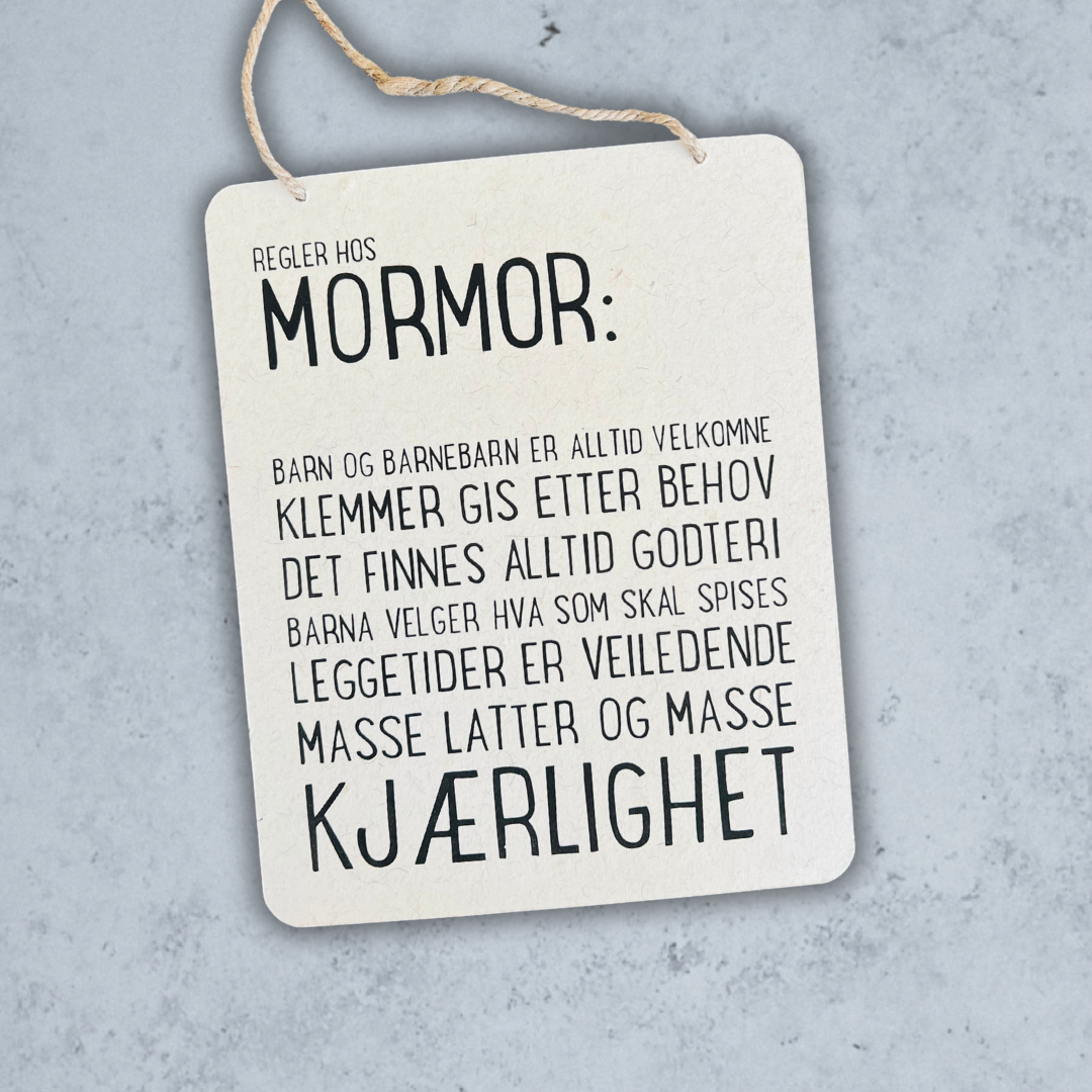 Trend Design Metallskilt - Regler hos mormor"