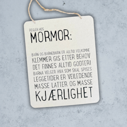 Trend Design Metallskilt - Regler hos mormor"