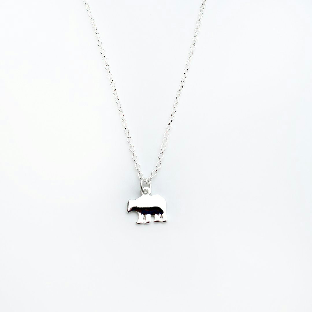 Lucky Feather - Mama Bear - Silver Necklace