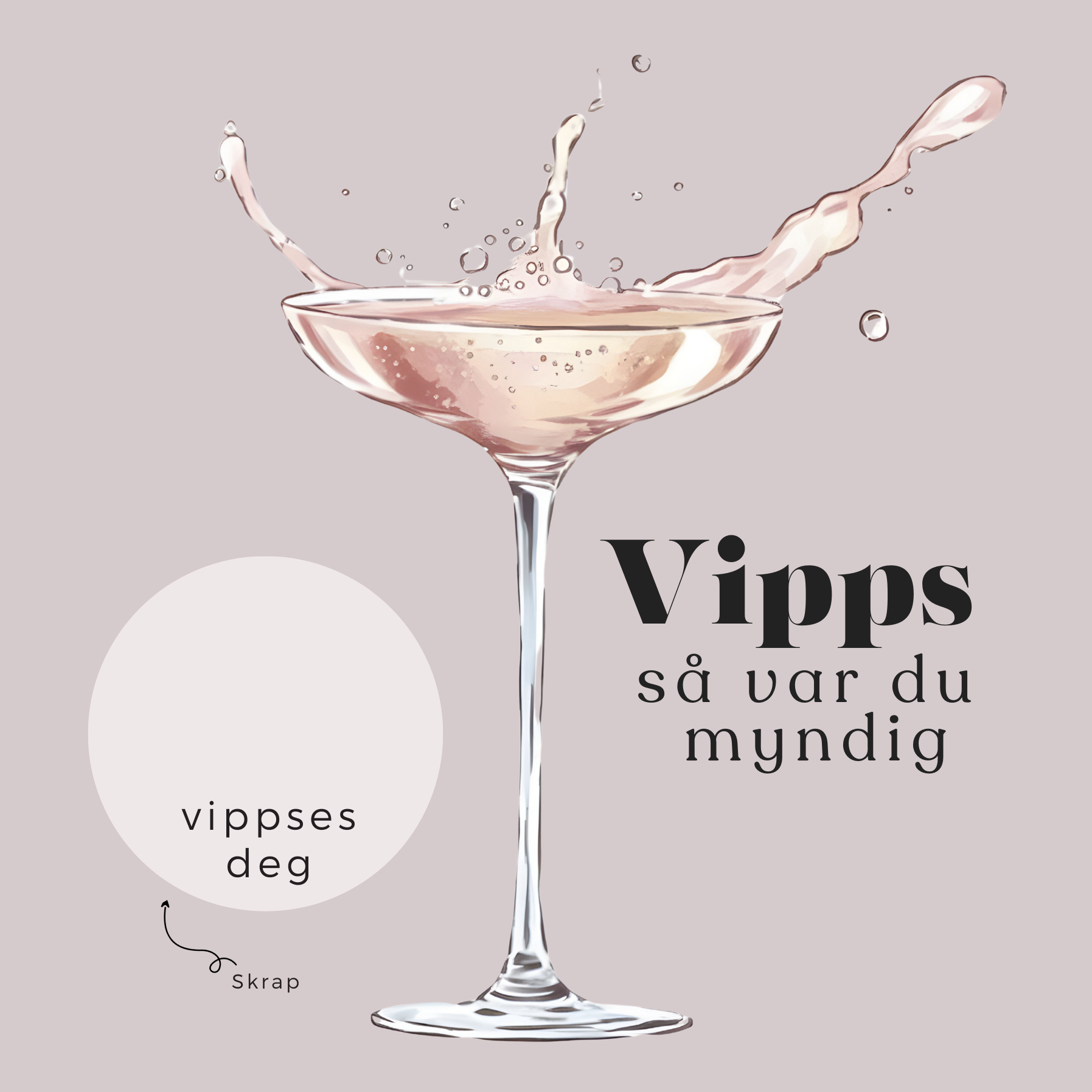 18 års Bursdagskort  - Vipps så var du myndig