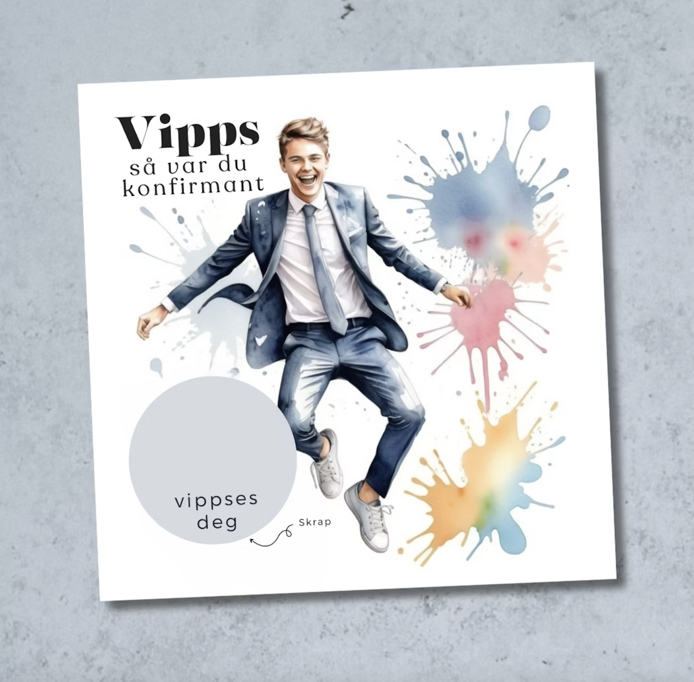 4pk Vipps Konfirmasjonskort - Mix