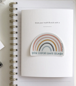 Pixel Paper Heart Sticker Card - You can do Hard Things