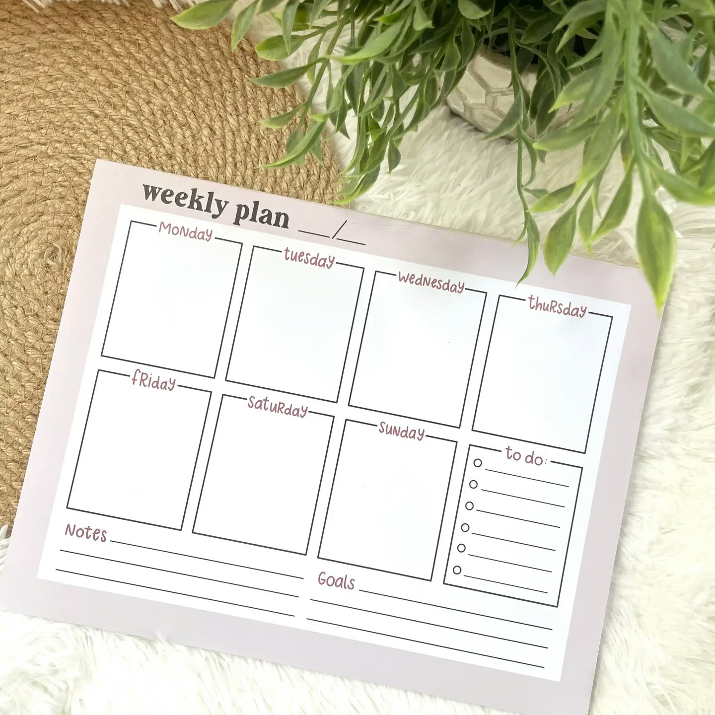 A4 Weekly Planner