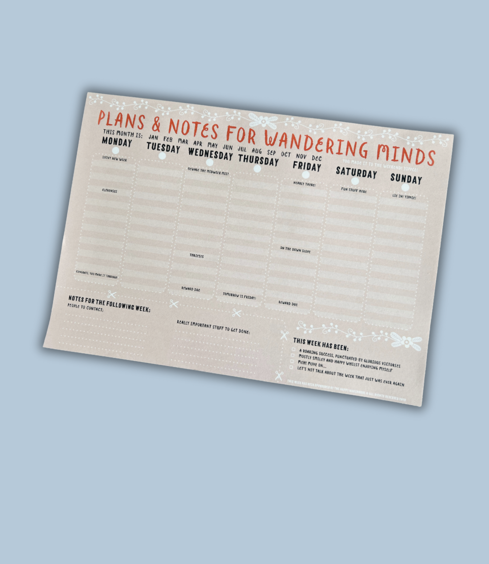 Weekly planner for Wandering Minds